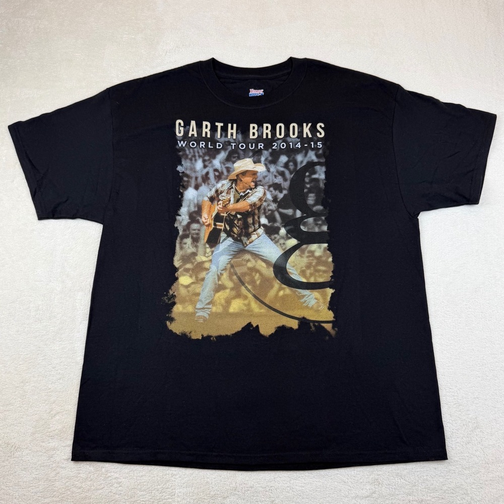 Garth Brooks World Tour 2014-15 Black Concert T-Shirt Hanes Beefy-T Mens XL